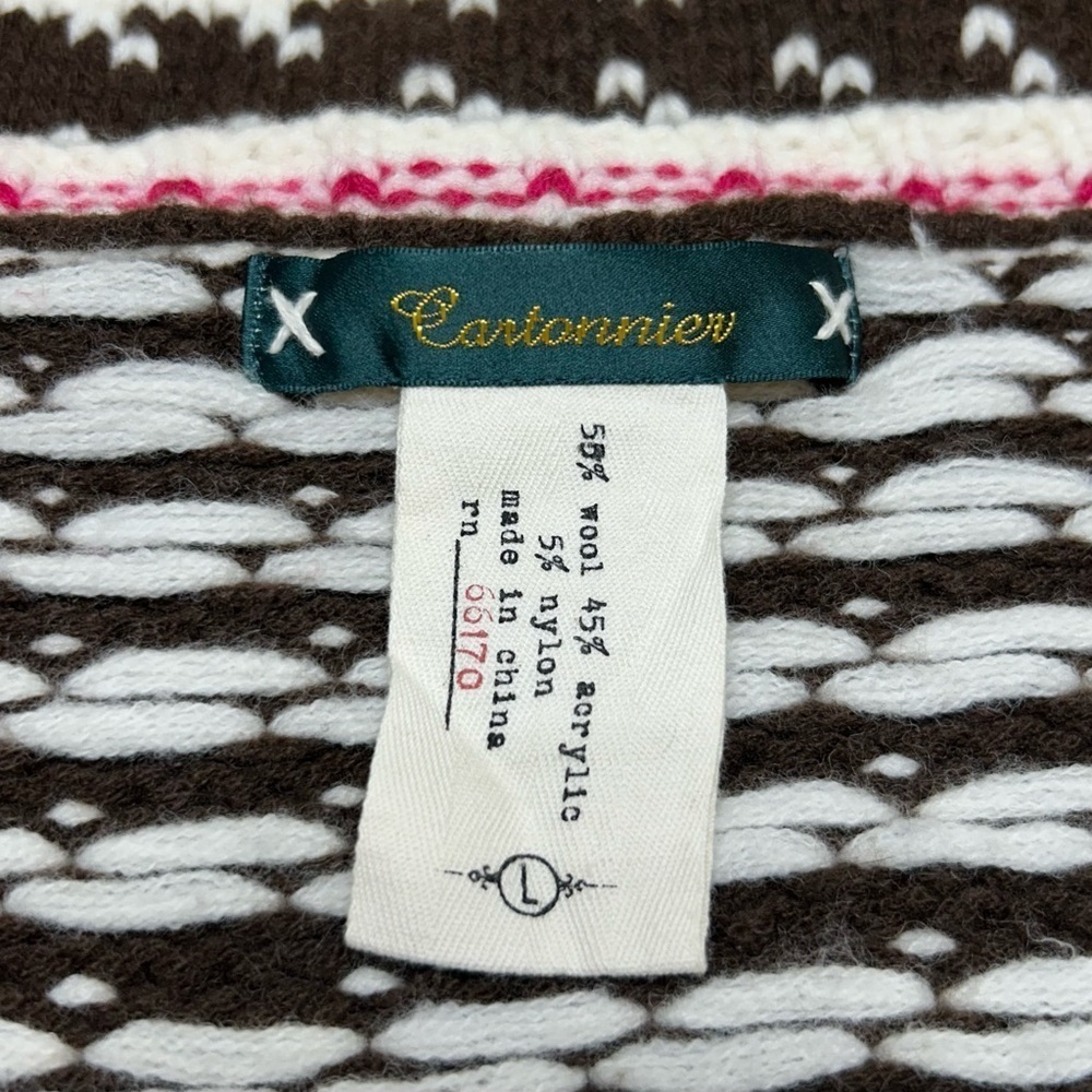 Cartonnier Anthropologie The Mini Vest Cropped Wool Blend Sweater Size Large - Picture 3 of 5